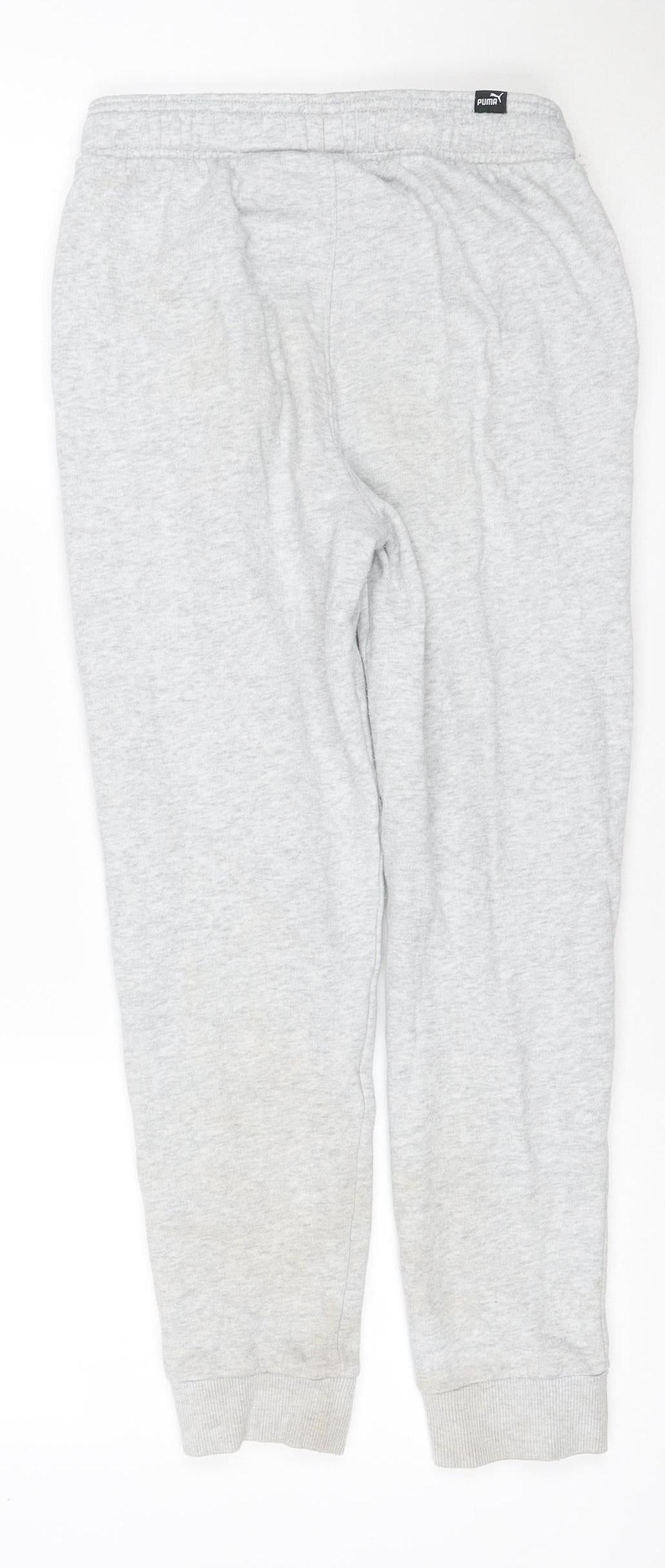 Puma Boys Grey 14 Years Jogger Sweatpants Drawstring Logo Pockets