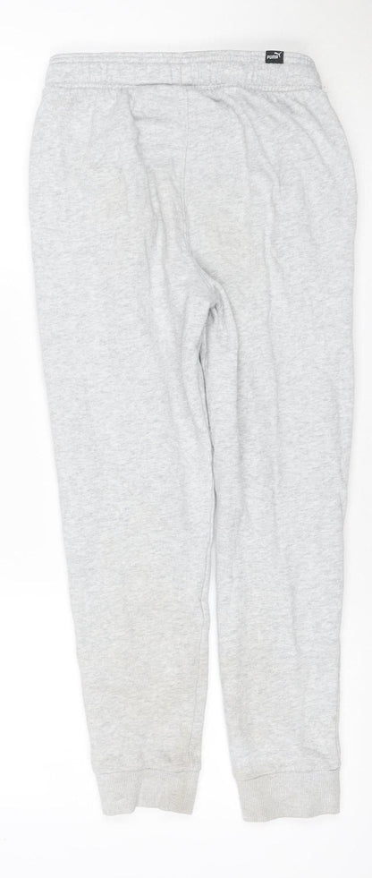Puma Boys Grey 14 Years Jogger Sweatpants Drawstring Logo Pockets