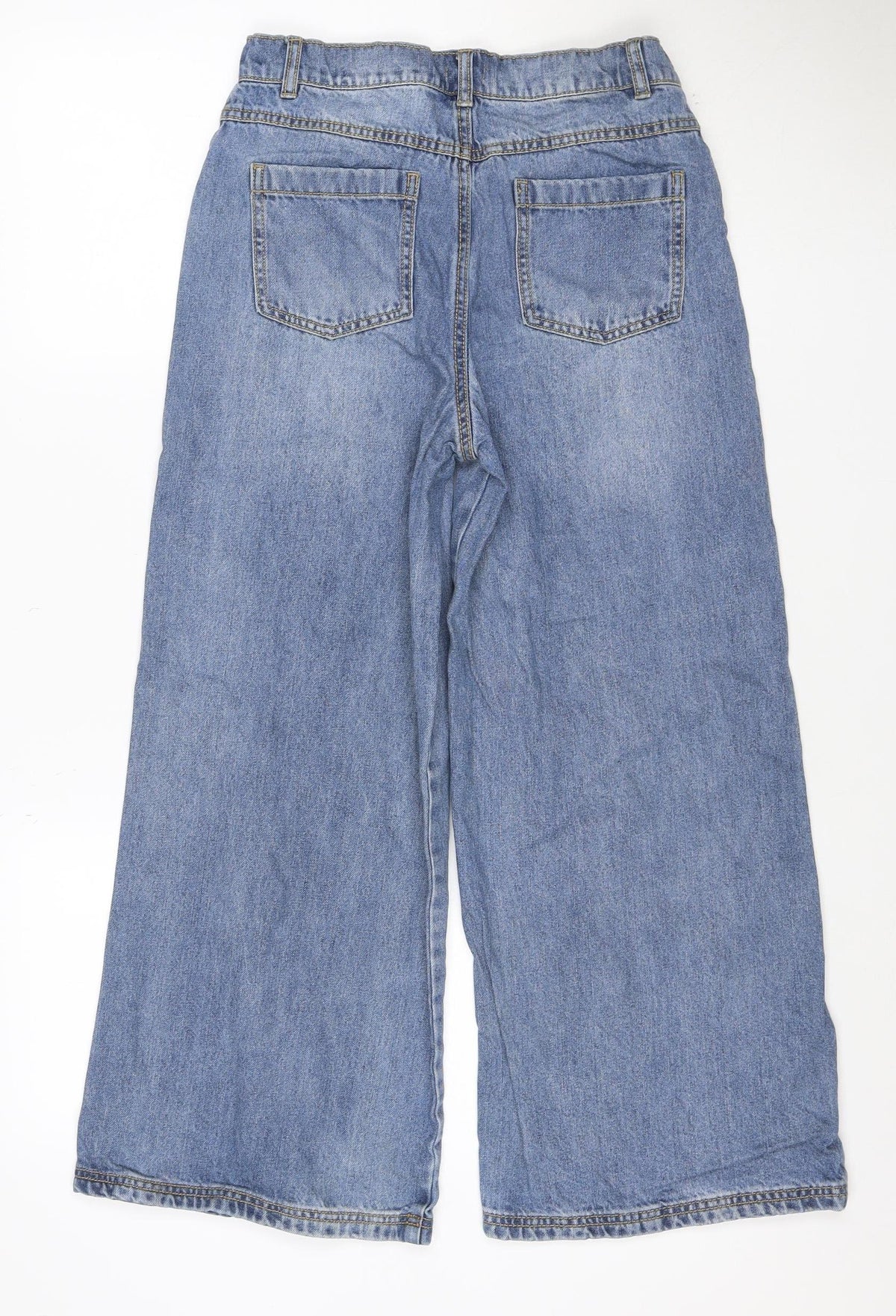 F&F Girls Blue Pearl Stud Wide-Leg Jeans Age 11-12 Years