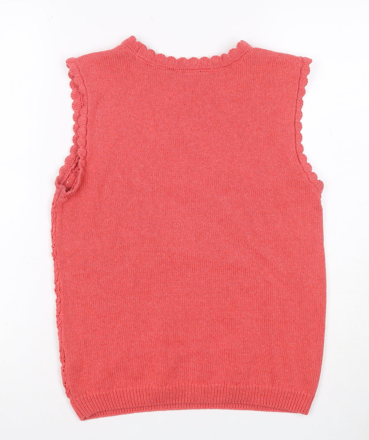 Lipsy Women Pink UK 8 Ruffle Knit Sleeveless Camisole Tank Top