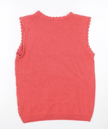 Lipsy Women Pink UK 8 Ruffle Knit Sleeveless Camisole Tank Top