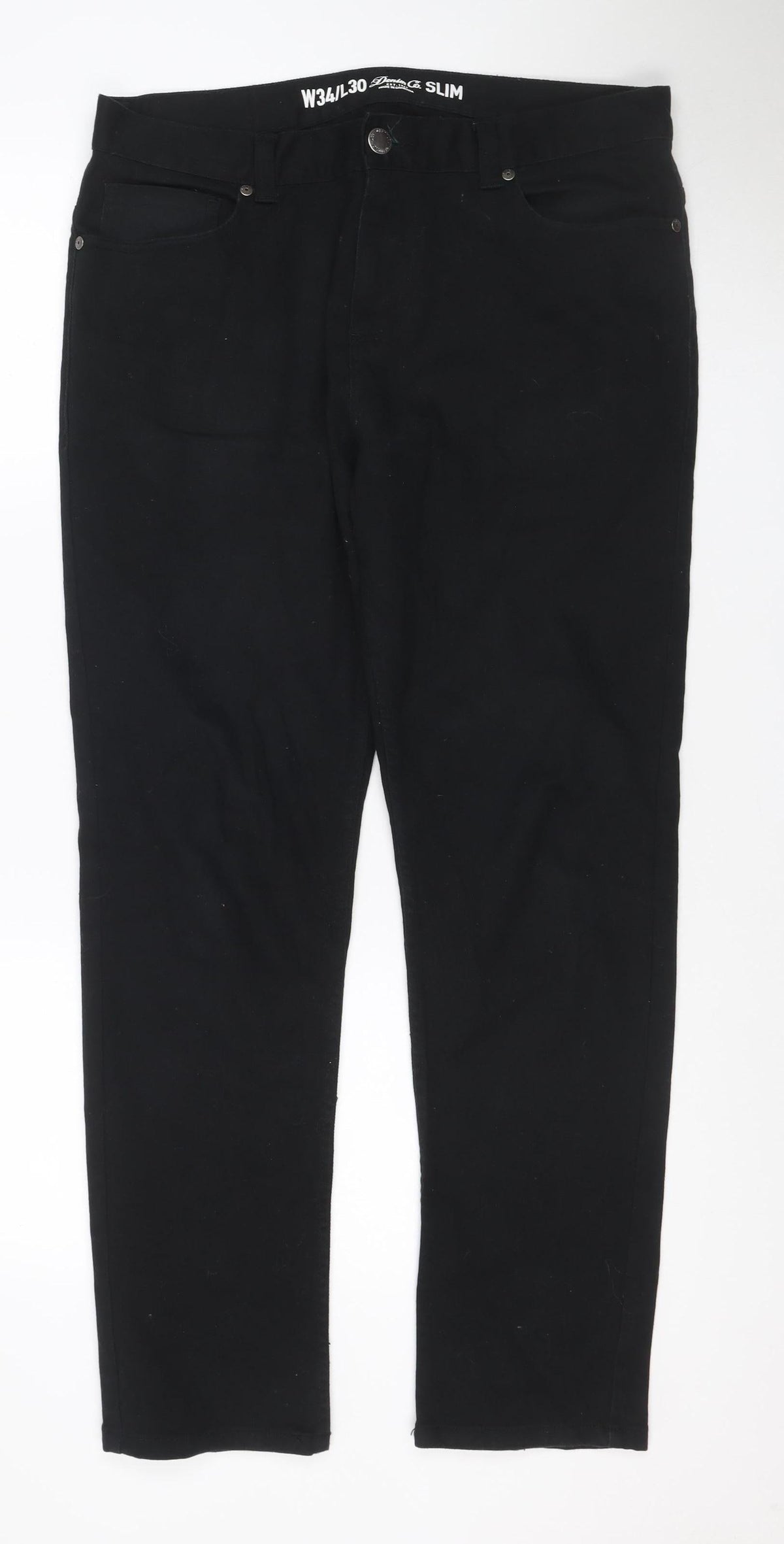Additional front view of Denim Co. Men’s Black W34 L30 Slim Stretch Skinny Jeans