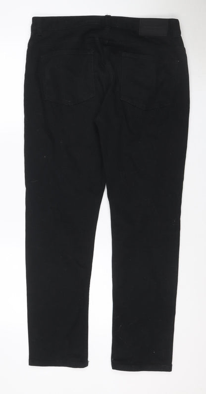 Back view of Denim Co. Men’s Black W34 L30 Slim Stretch Skinny Jeans