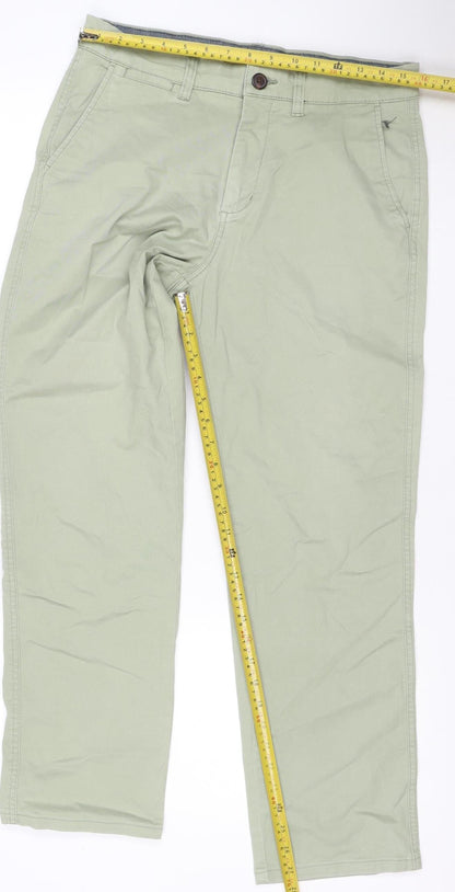 George Men’s Green 32W 32L Stretch Khaki Straight Jeans