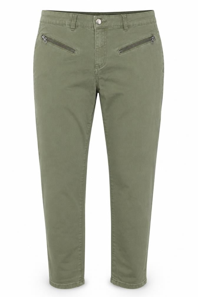 Tu Women Green UK 12 Straight Leg Cotton Jeans Zip Pockets