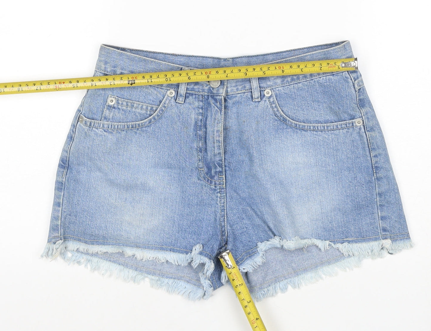 Bay Women’s Blue Size 10 High Rise Cut-Off Denim Shorts 100% Cotton
