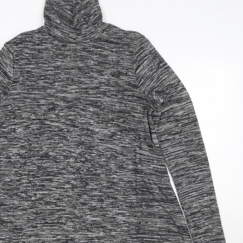 Marks and Spencer Women Grey UK 10 Jumper Dress Roll Neck Long Sleeve