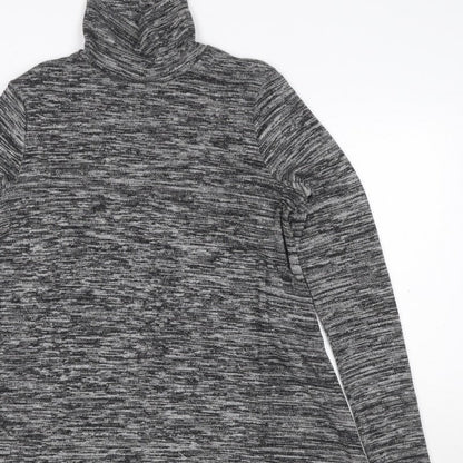 Marks and Spencer Women Grey UK 10 Jumper Dress Roll Neck Long Sleeve