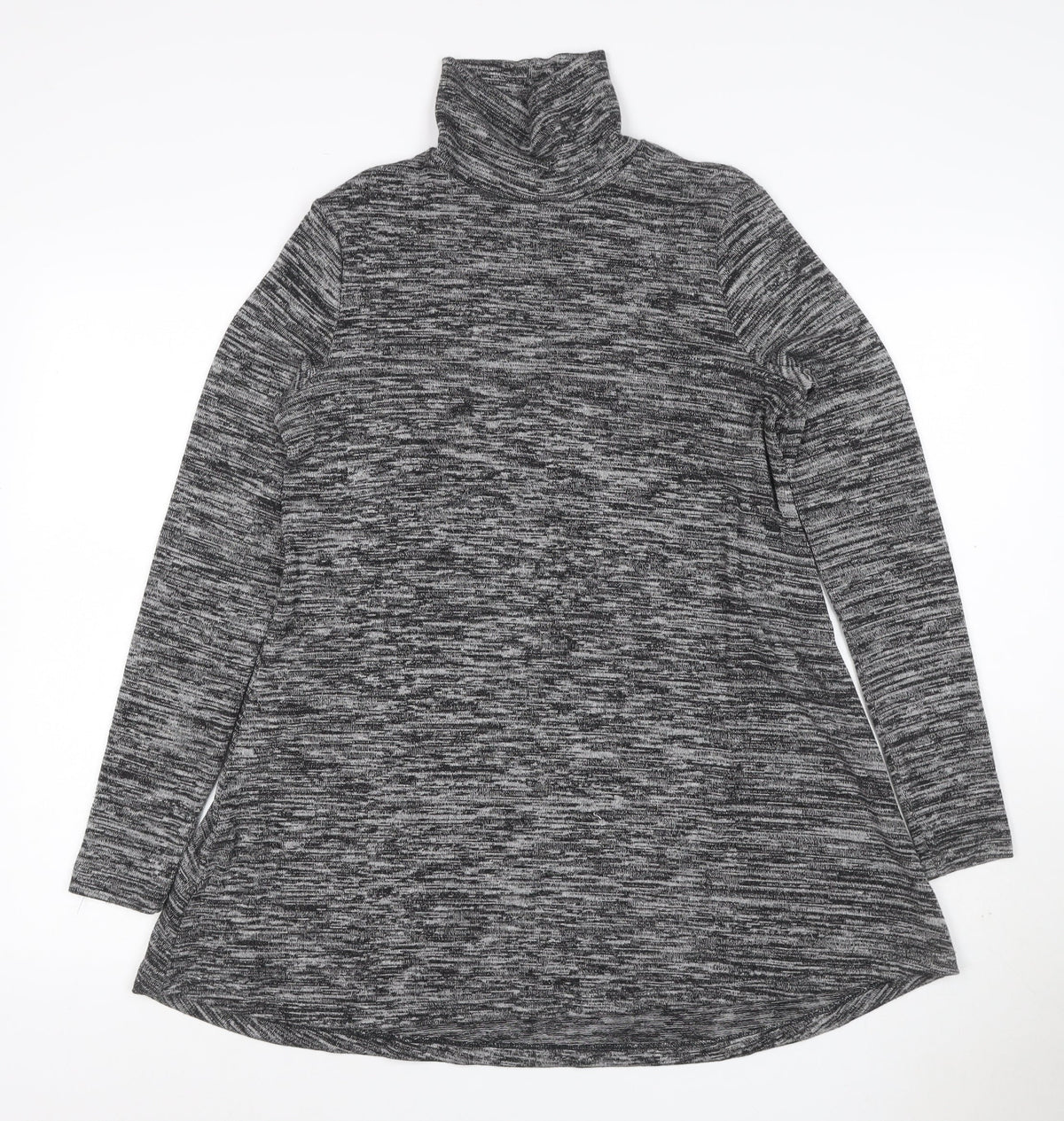 Marks and Spencer Women Grey UK 10 Jumper Dress Roll Neck Long Sleeve