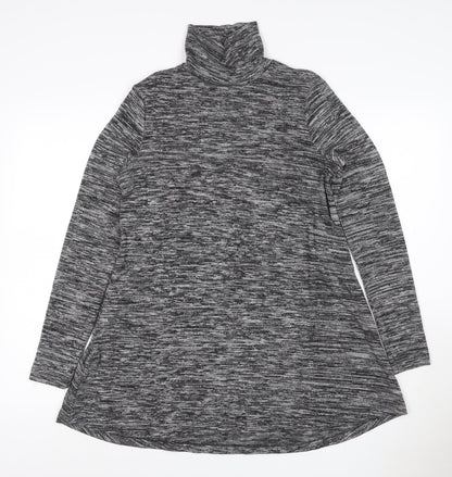 Marks and Spencer Women Grey UK 10 Jumper Dress Roll Neck Long Sleeve