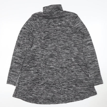 Marks and Spencer Women Grey UK 10 Jumper Dress Roll Neck Long Sleeve