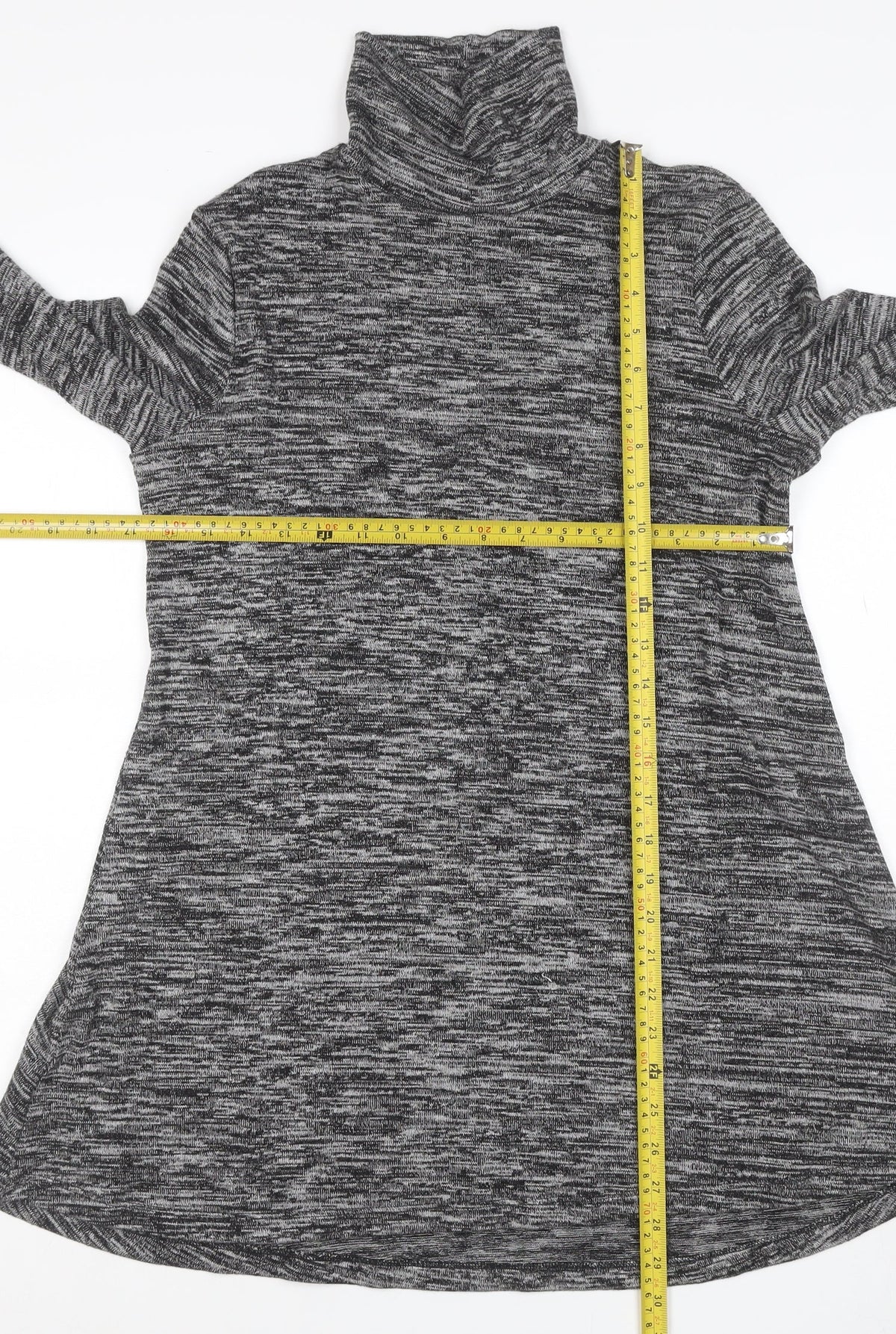 Marks and Spencer Women Grey UK 10 Jumper Dress Roll Neck Long Sleeve