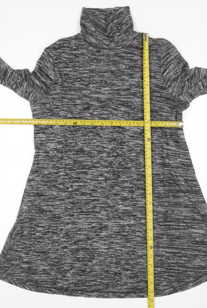 Marks and Spencer Women Grey UK 10 Jumper Dress Roll Neck Long Sleeve