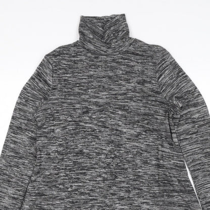 Marks and Spencer Women Grey UK 10 Jumper Dress Roll Neck Long Sleeve