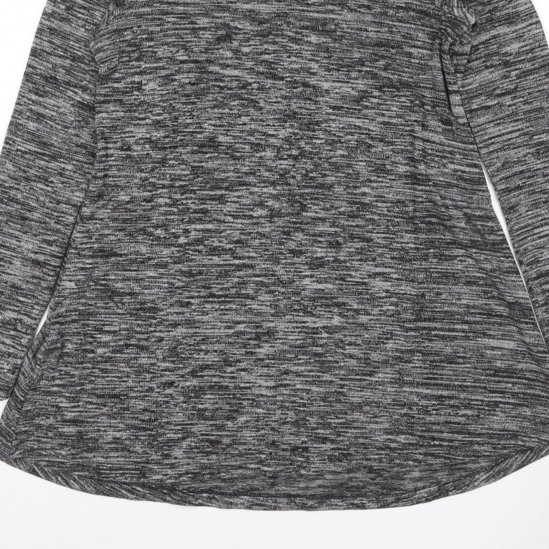 Marks and Spencer Women Grey UK 10 Jumper Dress Roll Neck Long Sleeve