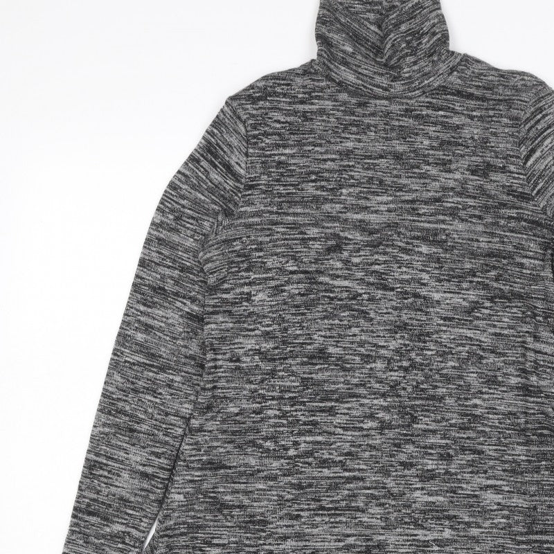 Marks and Spencer Women Grey UK 10 Jumper Dress Roll Neck Long Sleeve