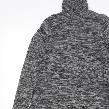 Marks and Spencer Women Grey UK 10 Jumper Dress Roll Neck Long Sleeve
