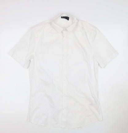 ASOS Design Men’s White XS Short Sleeve Button-Up Point Collar Shirt