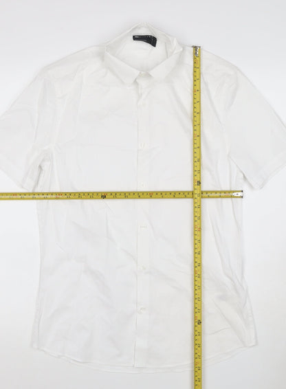ASOS Design Men’s White XS Short Sleeve Button-Up Point Collar Shirt