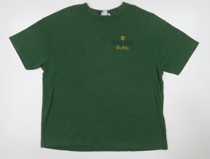Rose London Men's Green M Graphic Logo Cotton Crew Neck T-Shirt