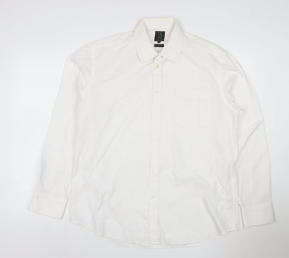 T&W Tailor & Wright Men’s Ivory 16.5 Regular Fit Formal Dress Shirt