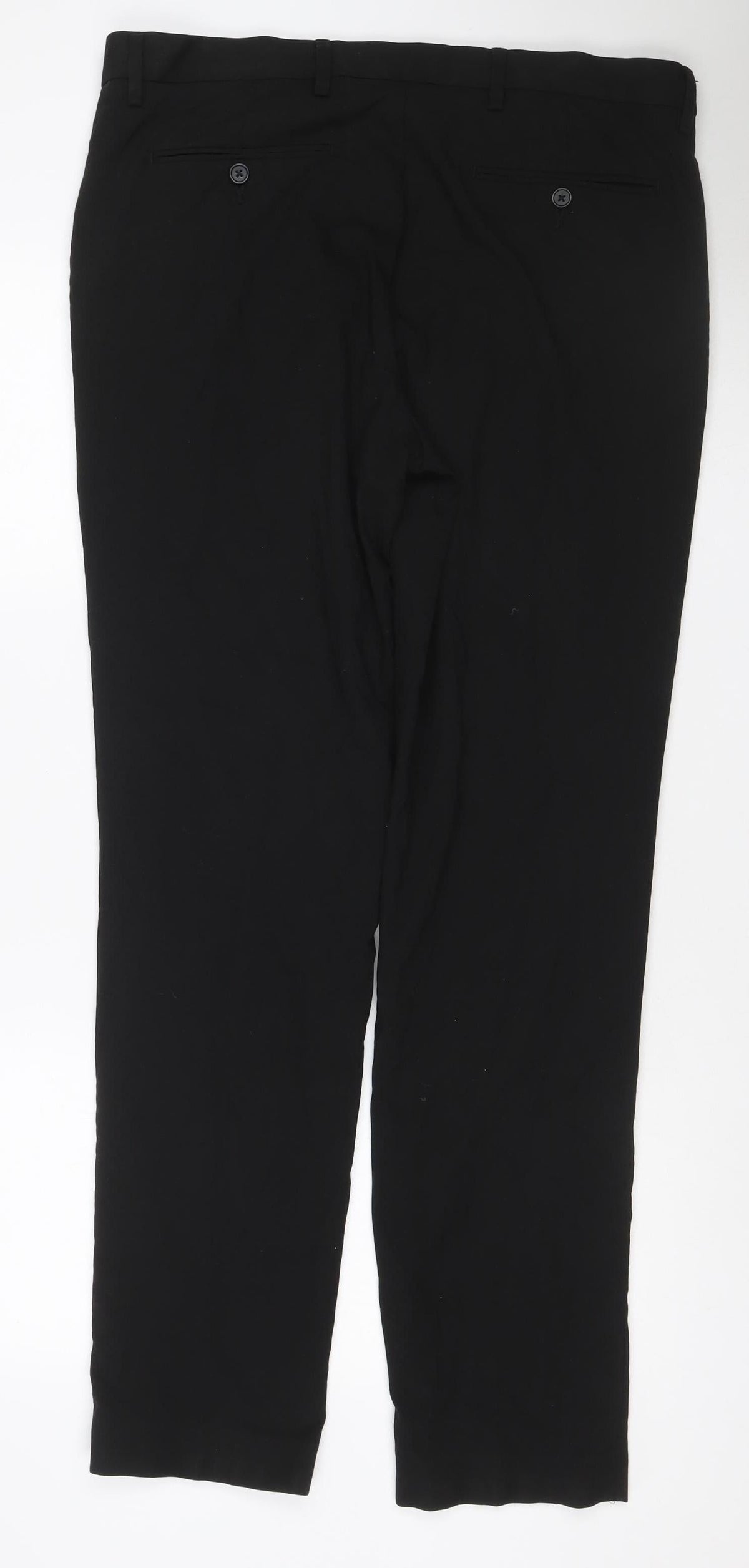 Marks and Spencer Men's Black 36 Slim Fit Long Dress Trousers Formal