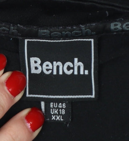 Bench Women’s Black Grey Pink UK 18 XXL 1/4 Zip Colourblock Sweatshirt