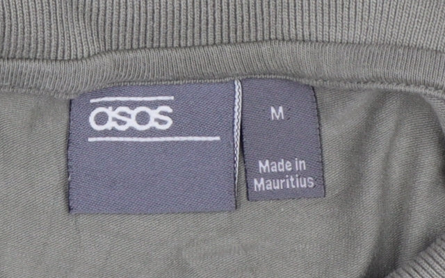 Brand and care label for ASOS Men’s Green Orange Pocket Cotton Stretch Polo Shirt M Short Sleeve