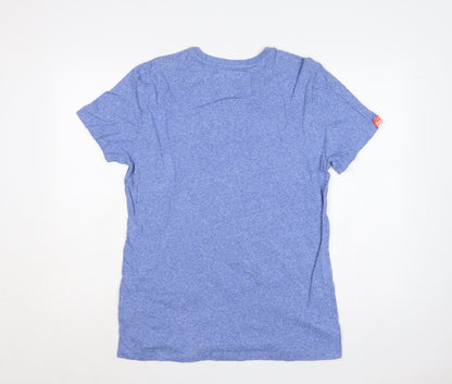 Superdry Men’s Blue XL Vintage Orange Label Logo Crew Neck T-Shirt