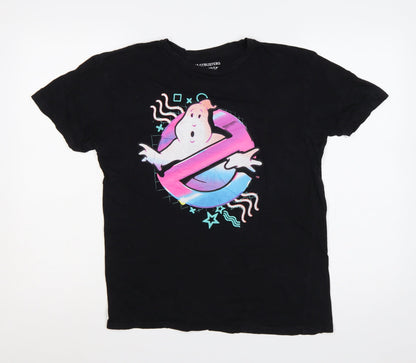 Ghostbusters Unisex Black M Retro Logo Graphic Cotton T-Shirt