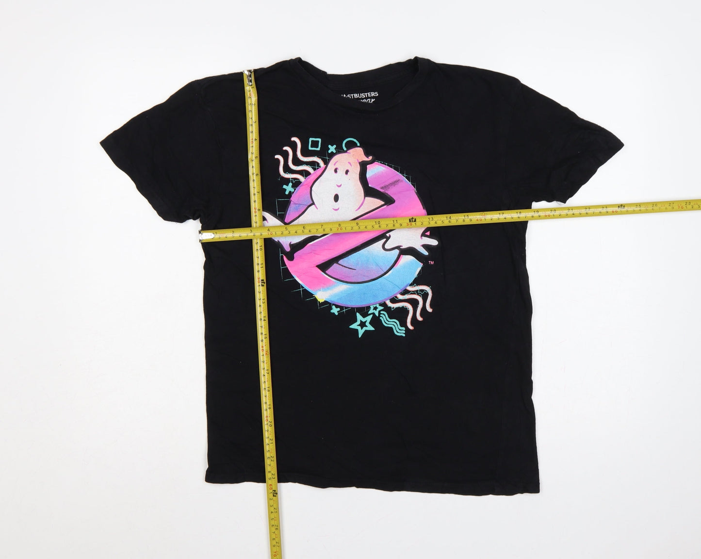 Ghostbusters Unisex Black M Retro Logo Graphic Cotton T-Shirt
