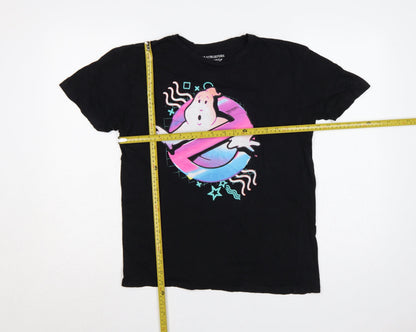 Ghostbusters Unisex Black M Retro Logo Graphic Cotton T-Shirt