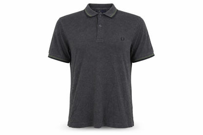 Fred Perry Men's Grey L Slim Fit Cotton Polo Shirt Logo