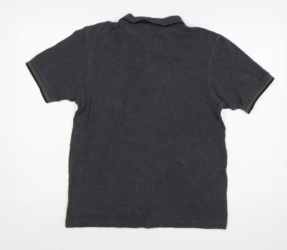 Fred Perry Men's Grey L Slim Fit Cotton Polo Shirt Logo