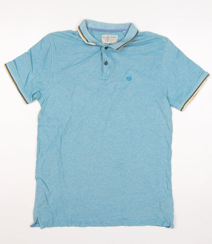 Racing Green Men’s Blue Cotton Polo Shirt Size S Short Sleeve Logo