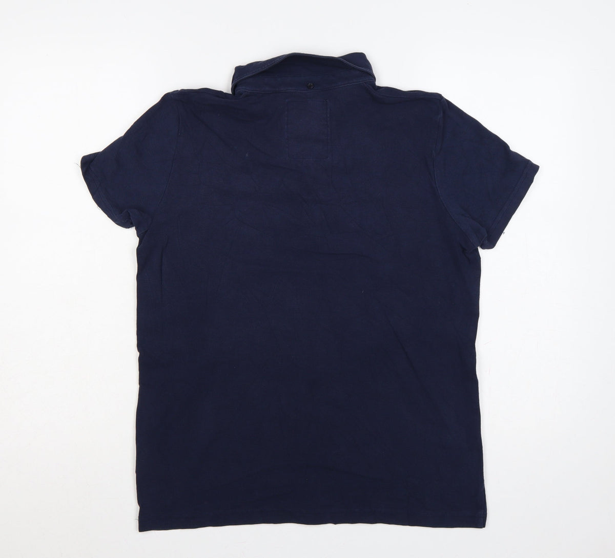 Leeds United FC Men’s Blue Cotton Polo Shirt M Short Sleeve Logo