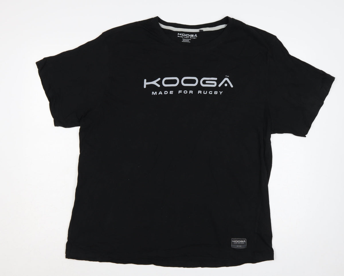 Kooga Men’s Black 3XL Logo Graphic Rugby Cotton Crew Neck T-Shirt