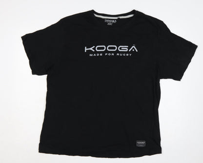 Kooga Men’s Black 3XL Logo Graphic Rugby Cotton Crew Neck T-Shirt