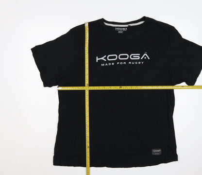 Kooga Men’s Black 3XL Logo Graphic Rugby Cotton Crew Neck T-Shirt