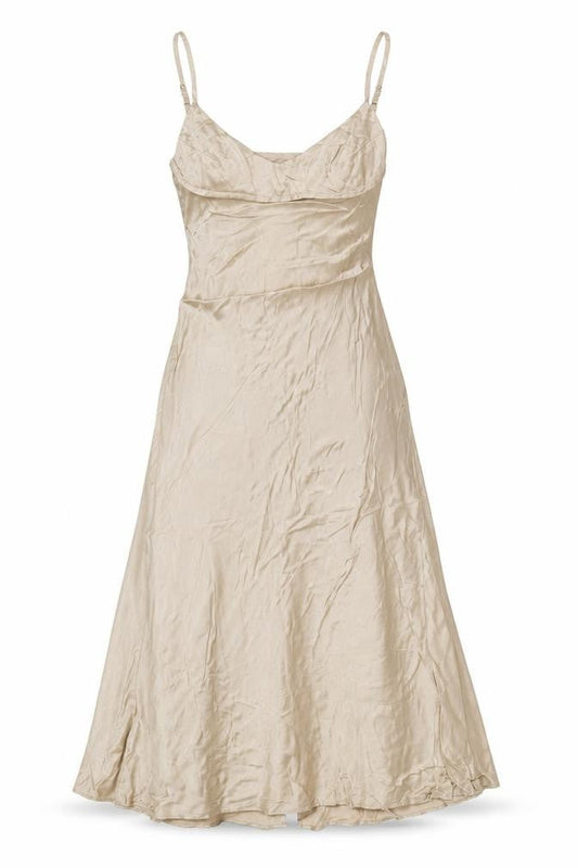 Zara Women Beige UK 8 Long Slip Dress Adjustable Strappy Backless