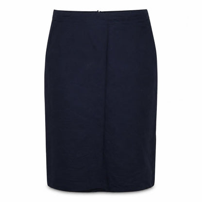 White Stuff Women’s Navy UK 12 Cotton Knee Length Pencil Skirt Lined
