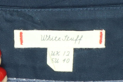 White Stuff Women’s Navy UK 12 Cotton Knee Length Pencil Skirt Lined