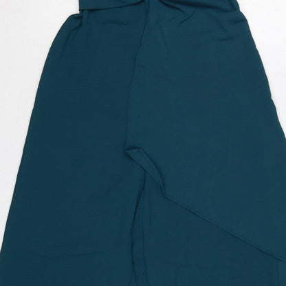 Zara Women Green S Wide-Leg Kimono Sleeve Belted Jumpsuit