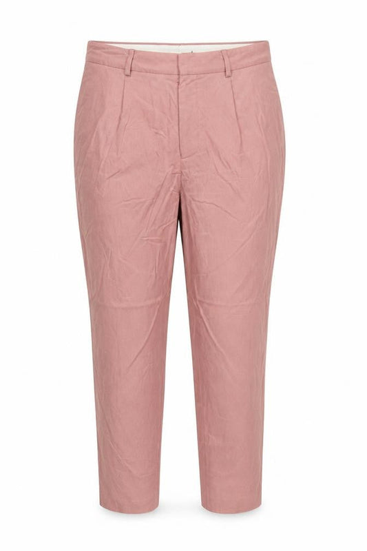 ASOS Women’s Pink UK 12 Linen Blend Pleated Tapered Trousers