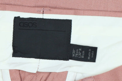 ASOS Women’s Pink UK 12 Linen Blend Pleated Tapered Trousers