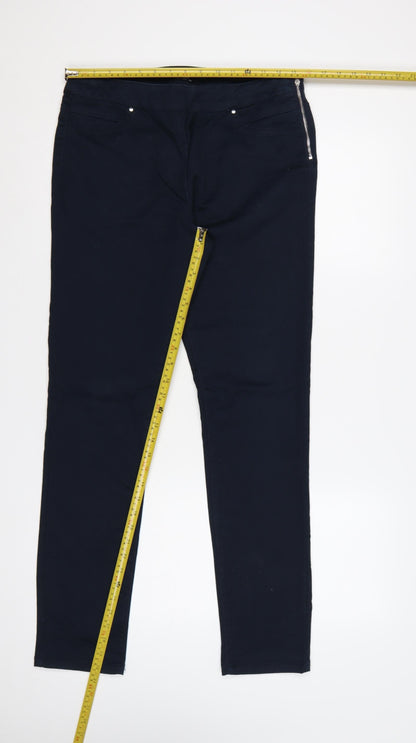 Wallis Women’s Blue UK 12 Slim Skinny Stretch Jeans Side Zip