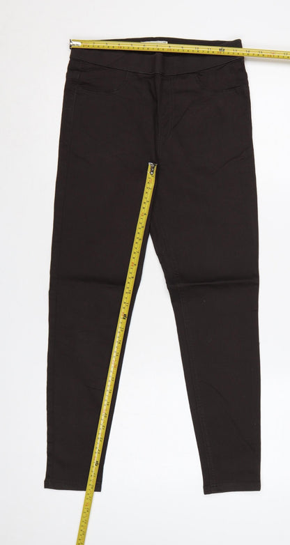 Marks & Spencer Women Brown UK 10 Short Skinny Stretch Jeggings