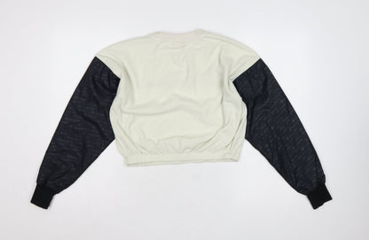 Champion Women’s Ivory & Black Small Logo Colourblock Sweatshirt