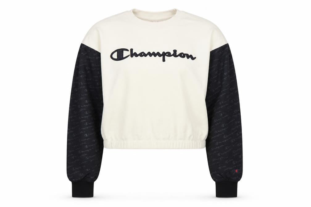 Champion Women’s Ivory & Black Small Logo Colourblock Sweatshirt