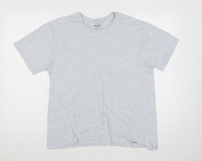 Carhartt Men Grey M Standard Crew Neck Logo T-Shirt